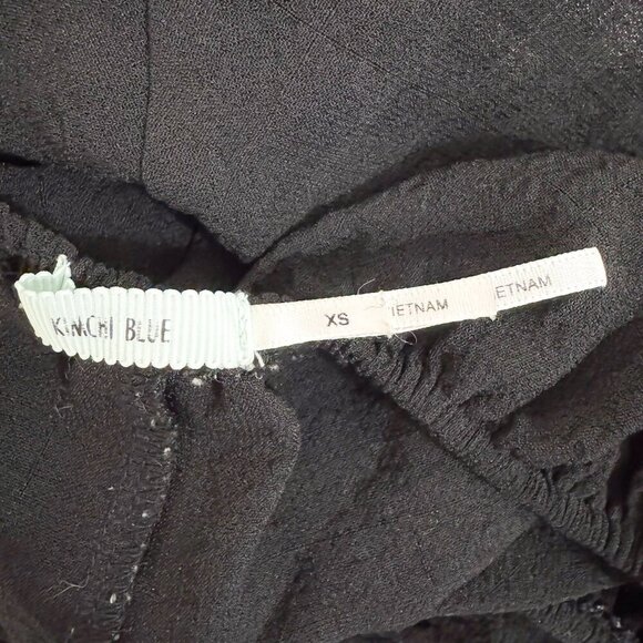 KIMCHI BLUE RUFFLE BLACK OFF THE SHOULDER SHIRT SIZE SMALL - Picture 3 of 11